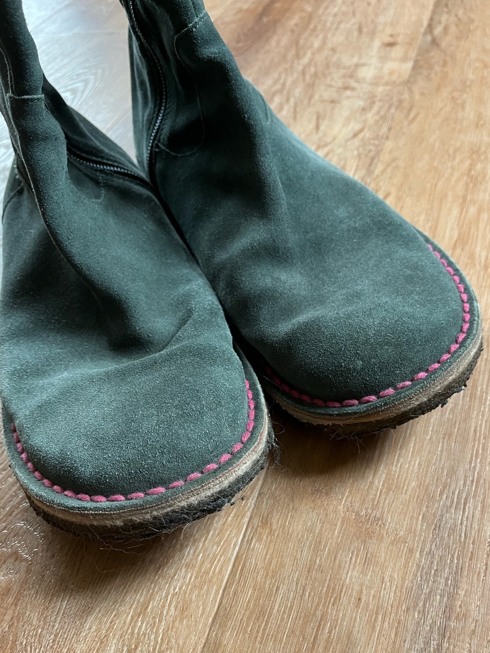 Camper Blue Leather Mid-Calf Zip Boots - Picture 3 of 9